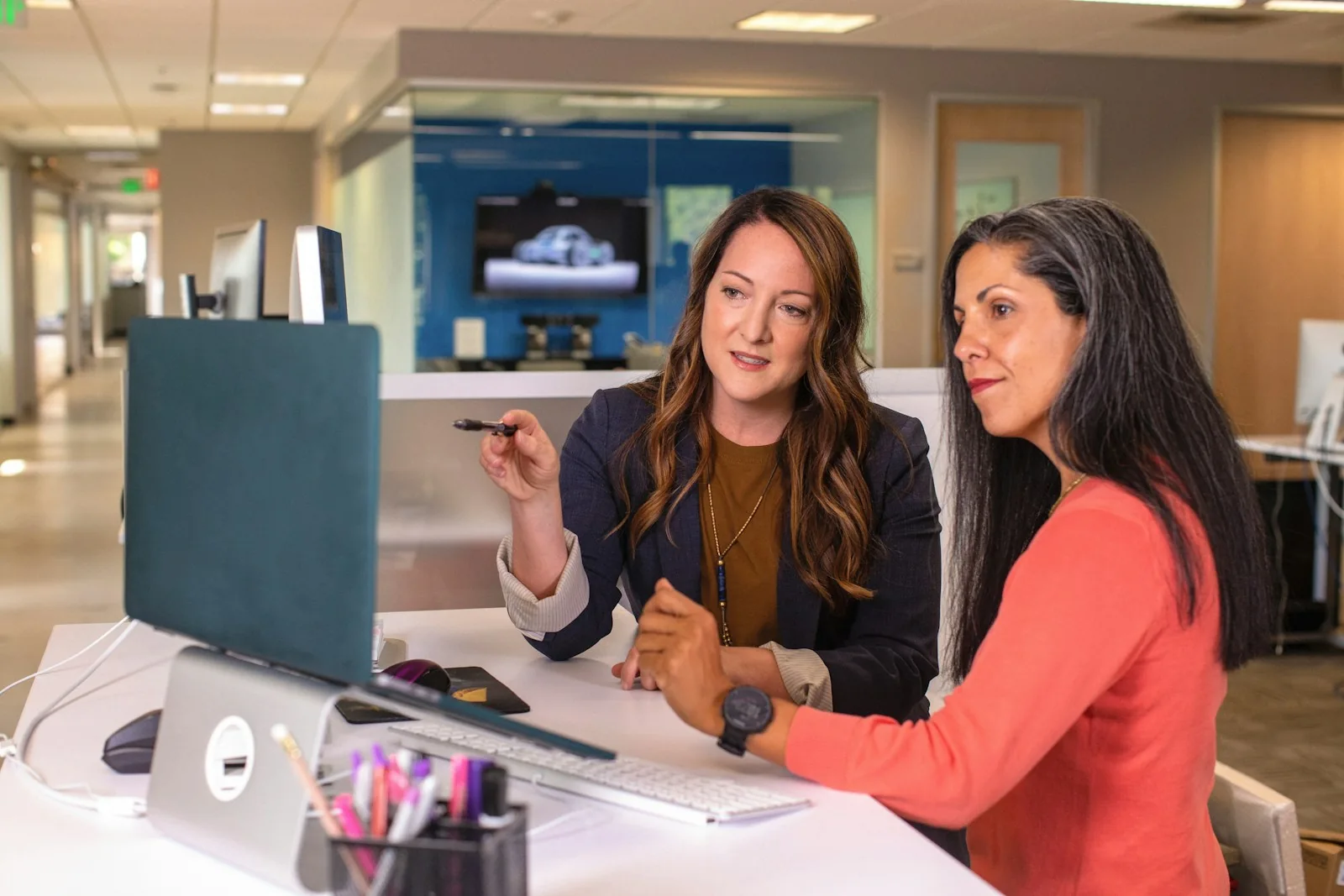 People collaborating around a table at work